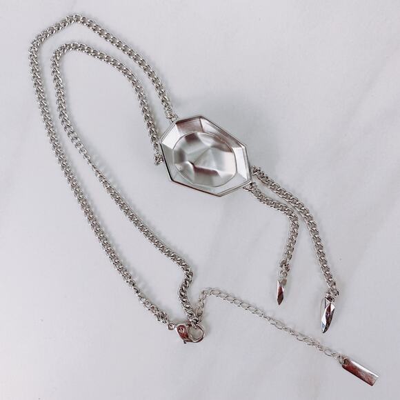 Atelier Swarovski Jean Paul Gaultier Crystal Pendant Necklace Silver Tone Modern - Picture 6 of 15